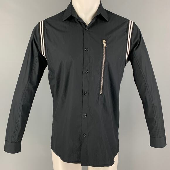 STAMPD Size XS Black White Cotton Button Up Long Sleeve Shirt - Picture 1 of 5